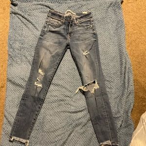 Lovers + friends denim mid-rise skinny jeans